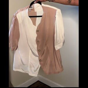 Vintage Cream and Tan Blouse